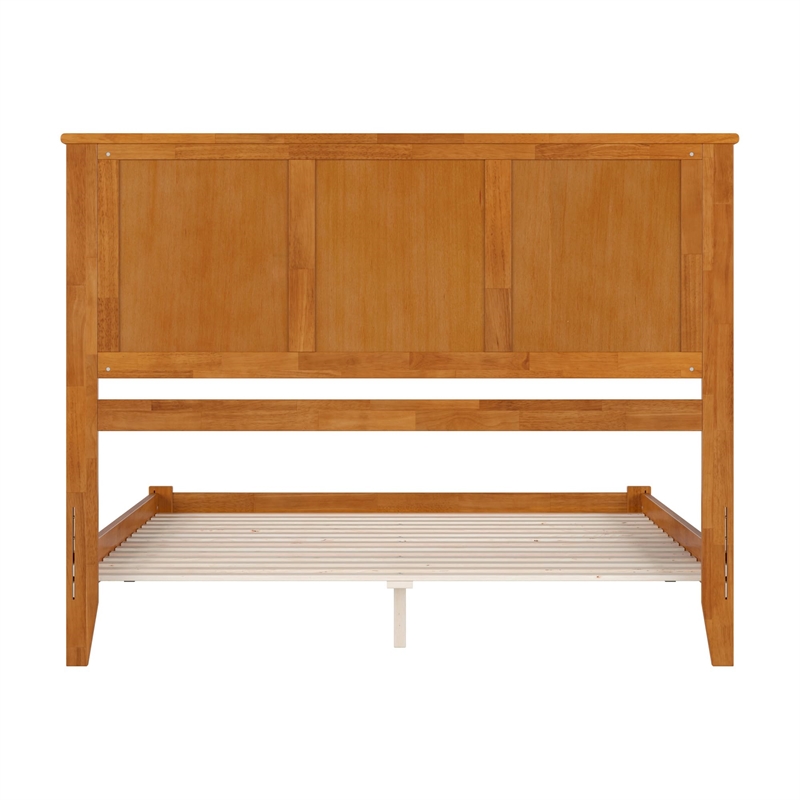 Madison Queen Solid Wood Low Profile Platform Bed in Light Toffee