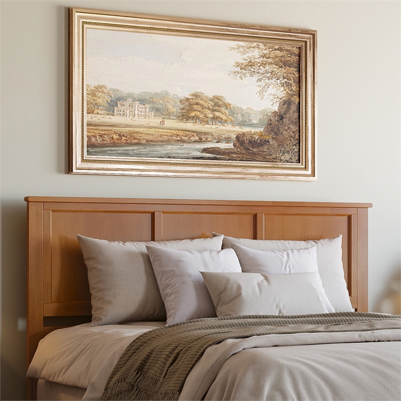 Madison King Solid Wood Low Profile Platform Bed in Light Toffee