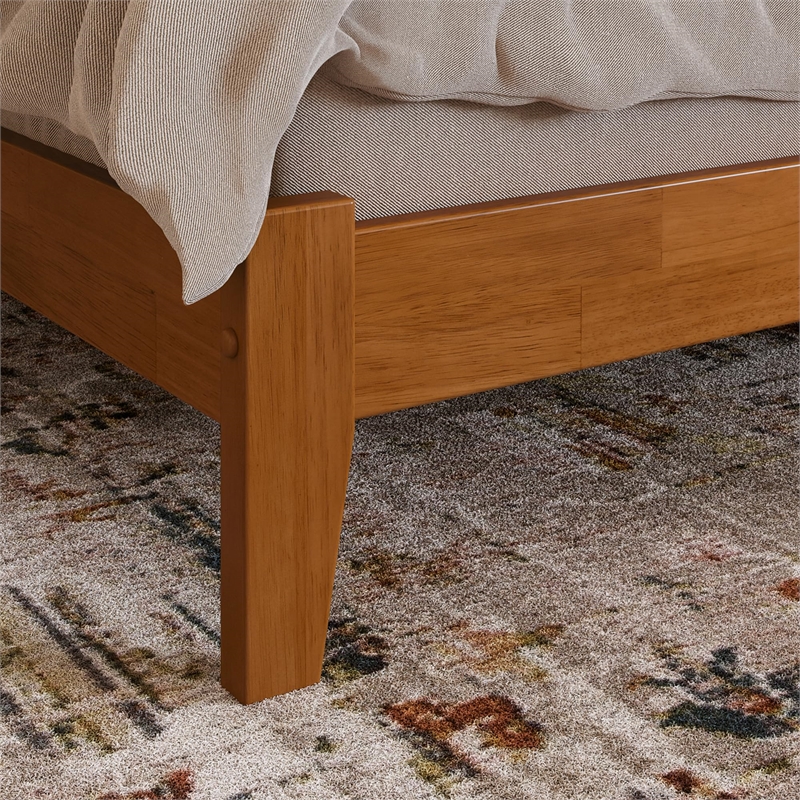 Madison King Solid Wood Low Profile Platform Bed in Light Toffee