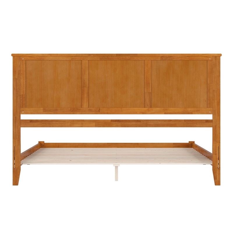 Madison King Solid Wood Low Profile Platform Bed in Light Toffee