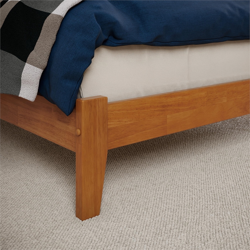 Richmond Full Solid Wood Low Profile Platform Bed in Light Toffee