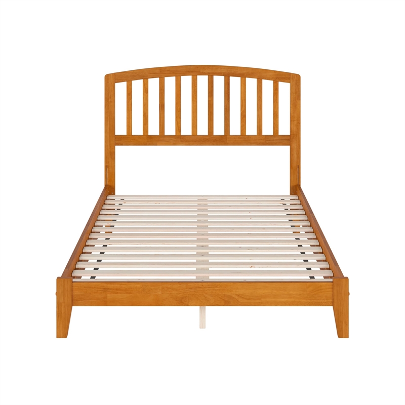 Richmond Full Solid Wood Low Profile Platform Bed in Light Toffee
