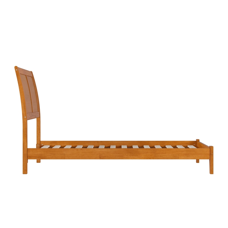 Portland Twin Solid Wood Low Profile Platform Bed in Light Toffee