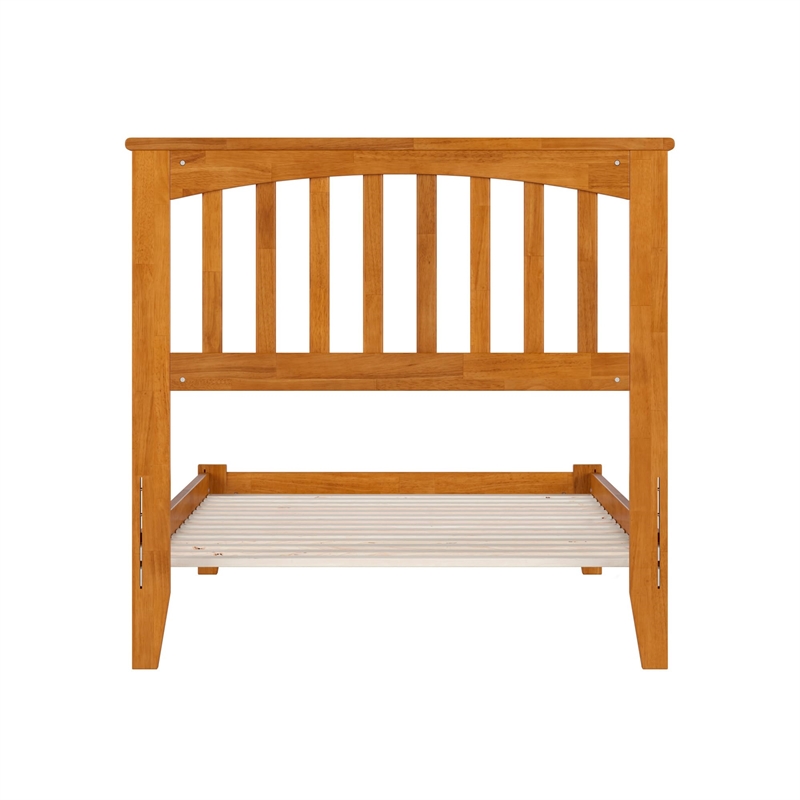 Mission Twin XL Solid Wood Low Profile Platform Bed in Light Toffee