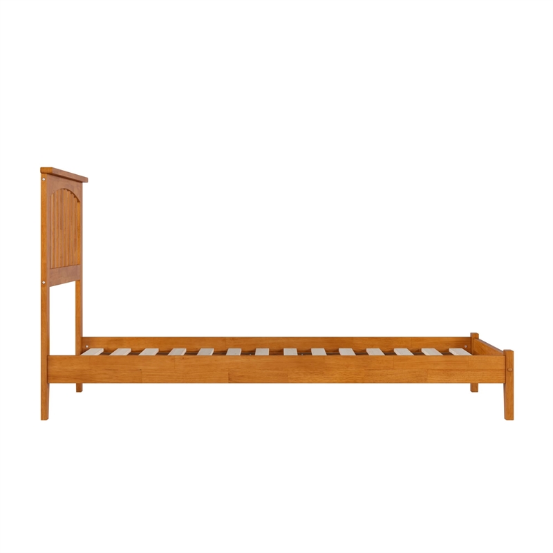 Mission Twin Solid Wood Low Profile Platform Bed in Light Toffee