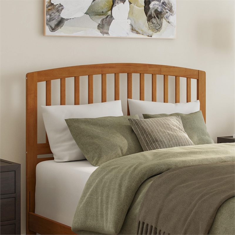 Richmond Queen Solid Wood Low Profile Platform Bed in Light Toffee