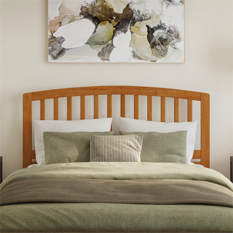 Richmond Queen Solid Wood Low Profile Platform Bed in Light Toffee