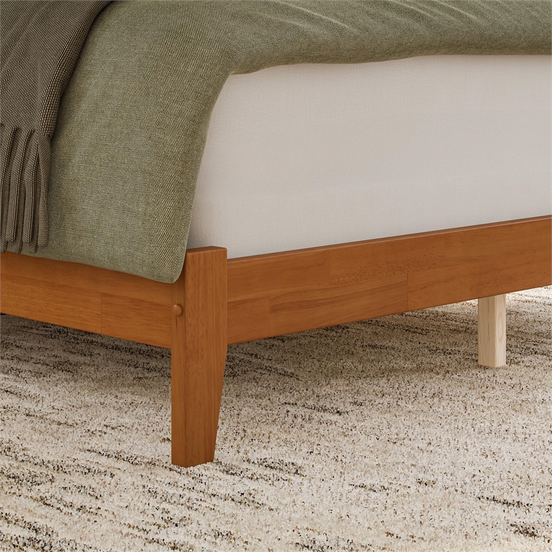 Richmond Queen Solid Wood Low Profile Platform Bed in Light Toffee