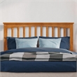 Mission Full Solid Wood Low Profile Platform Bed in Light Toffee