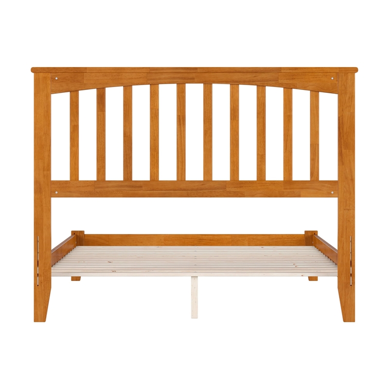 Mission Full Solid Wood Low Profile Platform Bed in Light Toffee