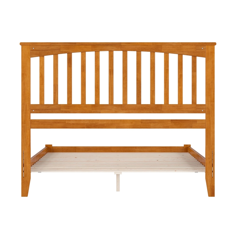 Mission Queen Solid Wood Low Profile Platform Bed in Light Toffee