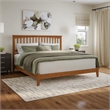Mission King Solid Wood Low Profile Platform Bed in Light Toffee