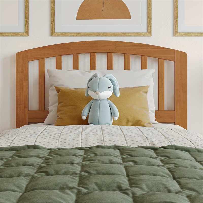 Richmond Twin XL Solid Wood Low Profile Platform Bed in Light Toffee