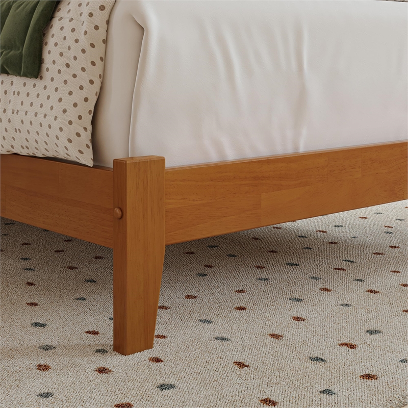 Richmond Twin XL Solid Wood Low Profile Platform Bed in Light Toffee