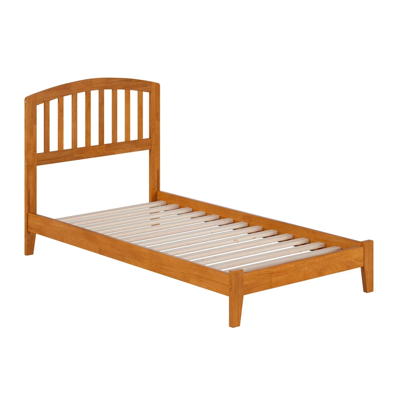 Richmond Twin XL Solid Wood Low Profile Platform Bed in Light Toffee