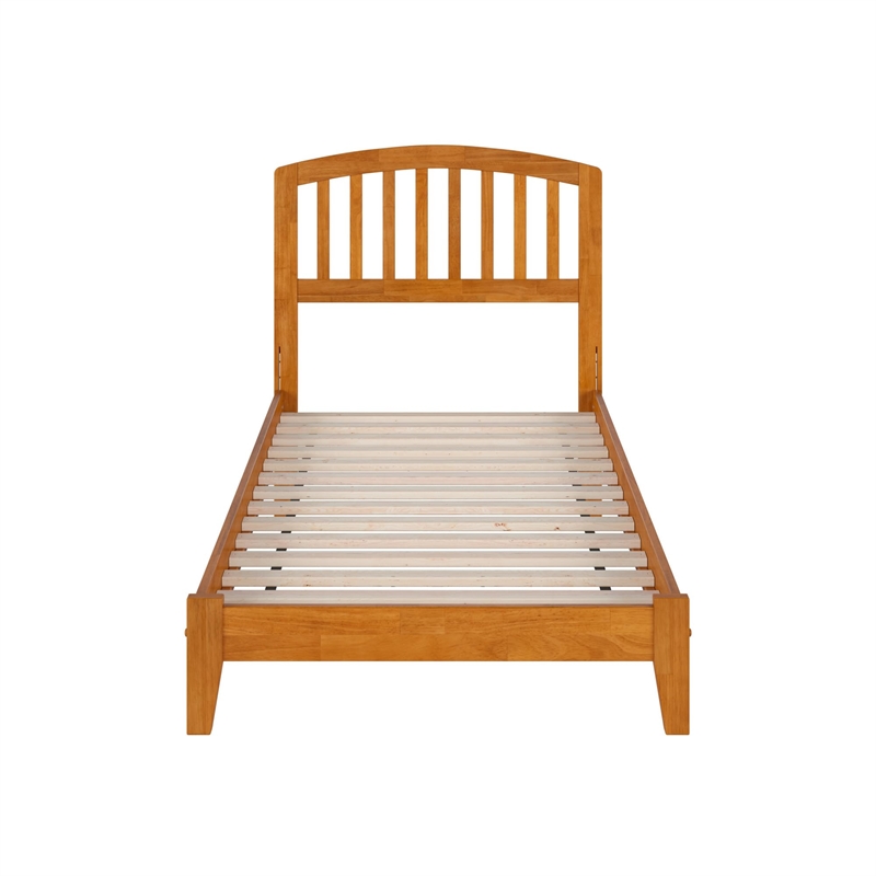 Richmond Twin XL Solid Wood Low Profile Platform Bed in Light Toffee