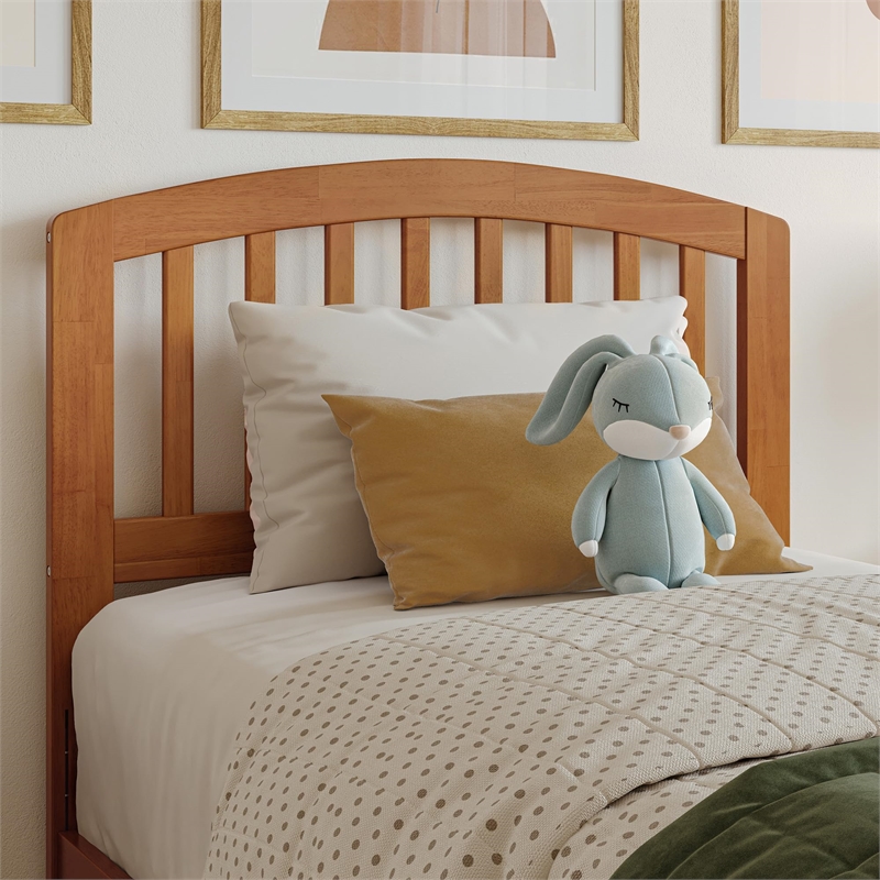 Richmond Twin Solid Wood Low Profile Platform Bed in Light Toffee