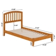 Richmond Twin Solid Wood Low Profile Platform Bed in Light Toffee