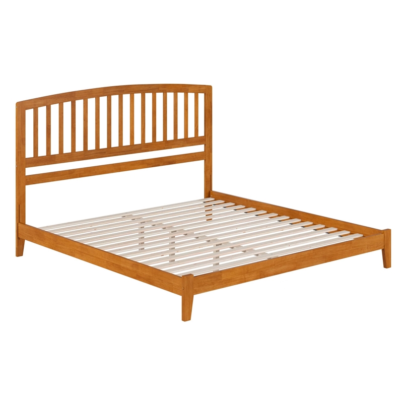 Richmond King Solid Wood Low Profile Platform Bed in Light Toffee