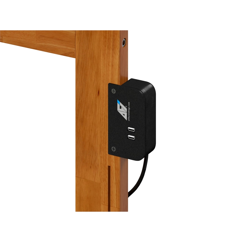 Portland Twin XL Solid Wood Low Profile Platform Bed in Light Toffee