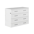 Tucson Full Wood Murphy Bed Chest with Mattress Drawer & Charger in White