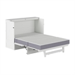 Tucson Full Wood Murphy Bed Chest with Mattress Drawer & Charger in White