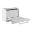 Tucson Full Wood Murphy Bed Chest with Mattress Drawer & Charger in White