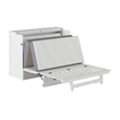 Tucson Full Wood Murphy Bed Chest with Mattress Drawer & Charger in White
