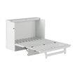 Tucson Full Wood Murphy Bed Chest with Mattress Drawer & Charger in White