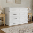 Tucson Full Wood Murphy Bed Chest with Mattress Drawer & Charger in White