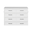 Tucson Full Wood Murphy Bed Chest with Mattress Drawer & Charger in White