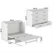 Tucson Full Wood Murphy Bed Chest with Mattress Drawer & Charger in White