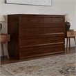 Tucson Full Wood Murphy Bed Chest with Mattress Drawer & Charger in Walnut
