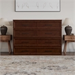 Tucson Full Wood Murphy Bed Chest with Mattress Drawer & Charger in Walnut