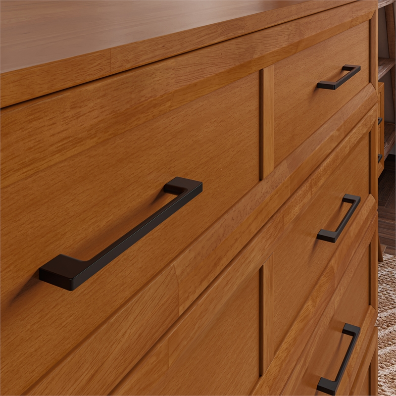 Tucson Full Wood Murphy Bed Chest with Mattress Drawer & Charger in Toffee