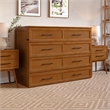 Tucson Full Wood Murphy Bed Chest with Mattress Drawer & Charger in Toffee