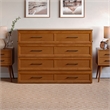 Tucson Full Wood Murphy Bed Chest with Mattress Drawer & Charger in Toffee