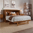 Tucson Full Wood Murphy Bed Chest with Mattress Drawer & Charger in Toffee