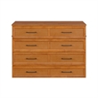 Tucson Full Wood Murphy Bed Chest with Mattress Drawer & Charger in Toffee