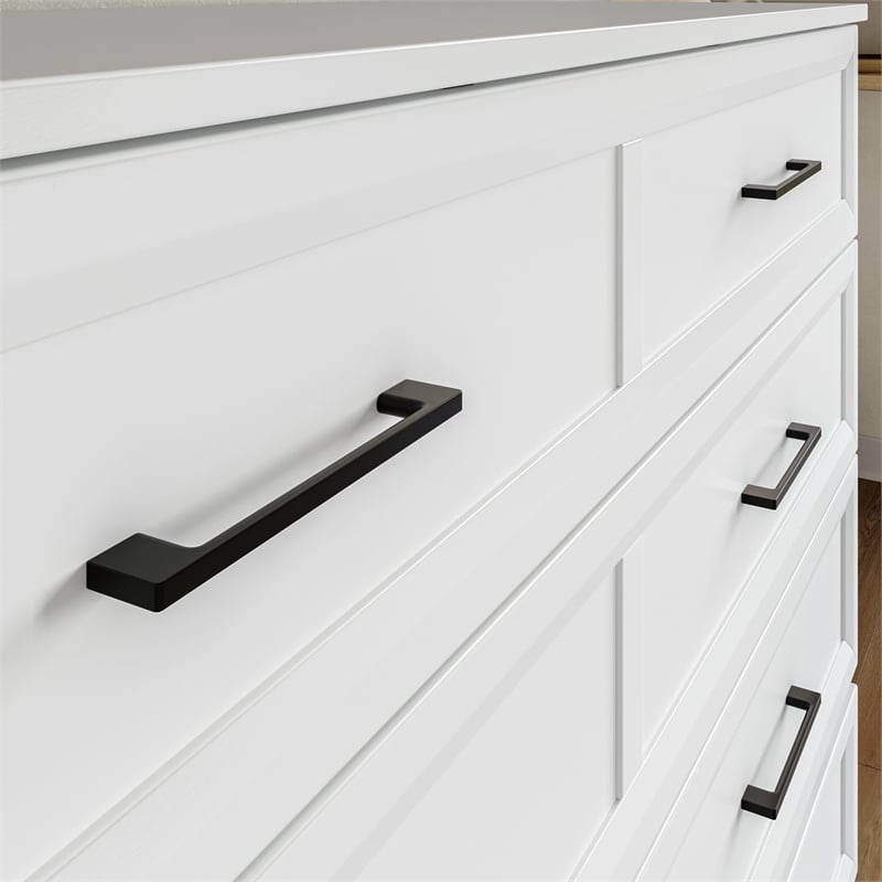 Tucson Queen Wood Murphy Bed Chest with Mattress Drawer & Charger in White