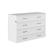 Tucson Queen Wood Murphy Bed Chest with Mattress Drawer & Charger in White