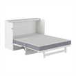 Tucson Queen Wood Murphy Bed Chest with Mattress Drawer & Charger in White