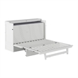 Tucson Queen Wood Murphy Bed Chest with Mattress Drawer & Charger in White