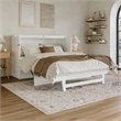 Tucson Queen Wood Murphy Bed Chest with Mattress Drawer & Charger in White
