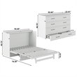 Tucson Queen Wood Murphy Bed Chest with Mattress Drawer & Charger in White
