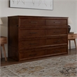 Tucson Queen Wood Murphy Bed Chest with Mattress Drawer & Charger in Walnut