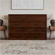 Tucson Queen Wood Murphy Bed Chest with Mattress Drawer & Charger in Walnut