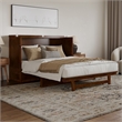 Tucson Queen Wood Murphy Bed Chest with Mattress Drawer & Charger in Walnut