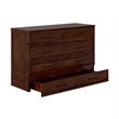 Tucson Queen Wood Murphy Bed Chest with Mattress Drawer & Charger in Walnut