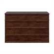 Tucson Queen Wood Murphy Bed Chest with Mattress Drawer & Charger in Walnut